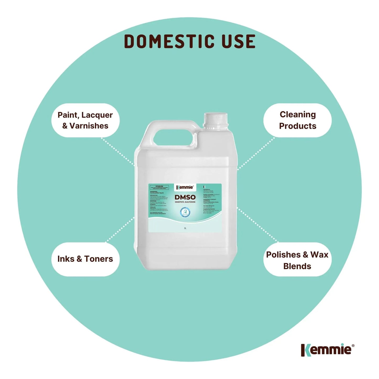 Kemmie 5L DMSO Liquid 99.9% Pure - USP Grade Dimethyl Sulfoxide Solvent Bulk V238-SUPDZ-32251701362768