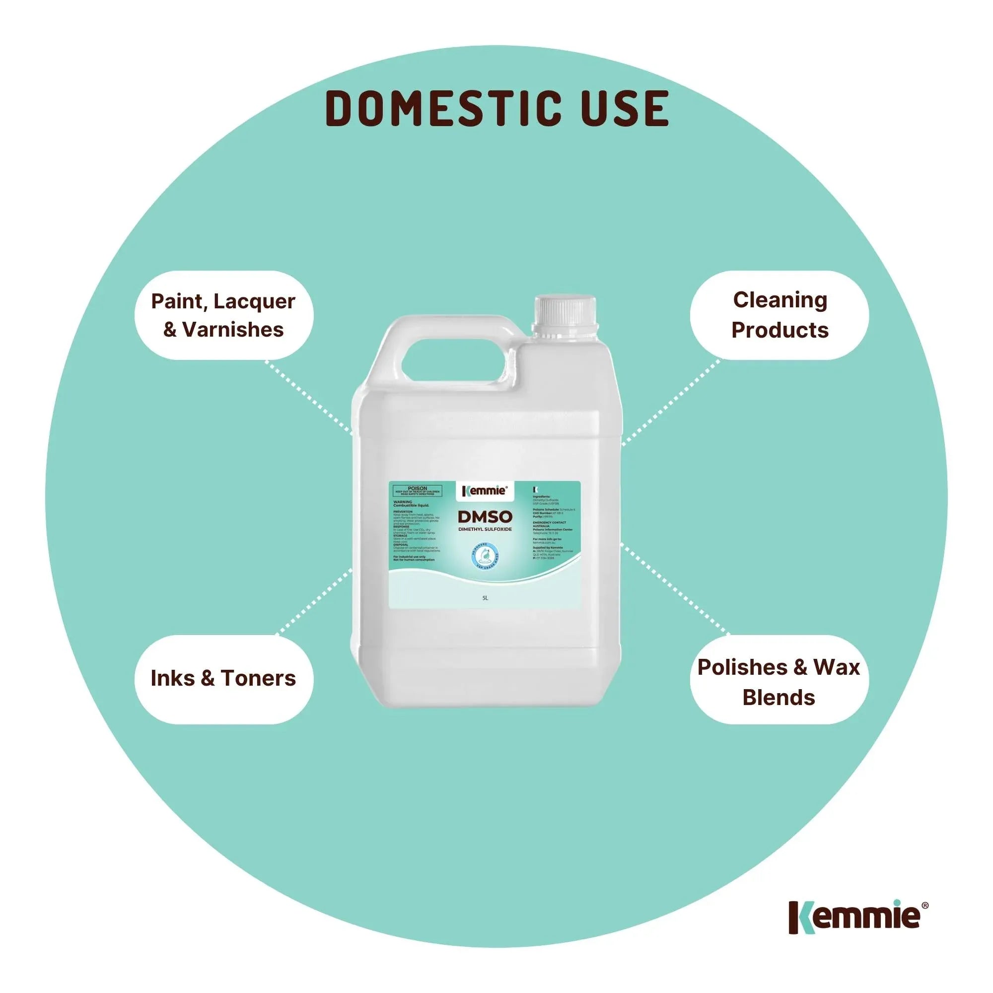 Kemmie 5L DMSO Liquid 99.9% Pure - USP Grade Dimethyl Sulfoxide Solvent Bulk V238-SUPDZ-32251701362768
