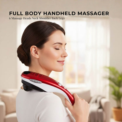 Orku Handheld Body Massager 6 Heads Adjustable Speed Neck Shoulder Back Legs Red V238-SUPDZ-32459224645712