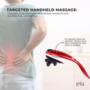 Orku Handheld Body Massager 6 Heads Adjustable Speed Neck Shoulder Back Legs Red V238-SUPDZ-32459224645712