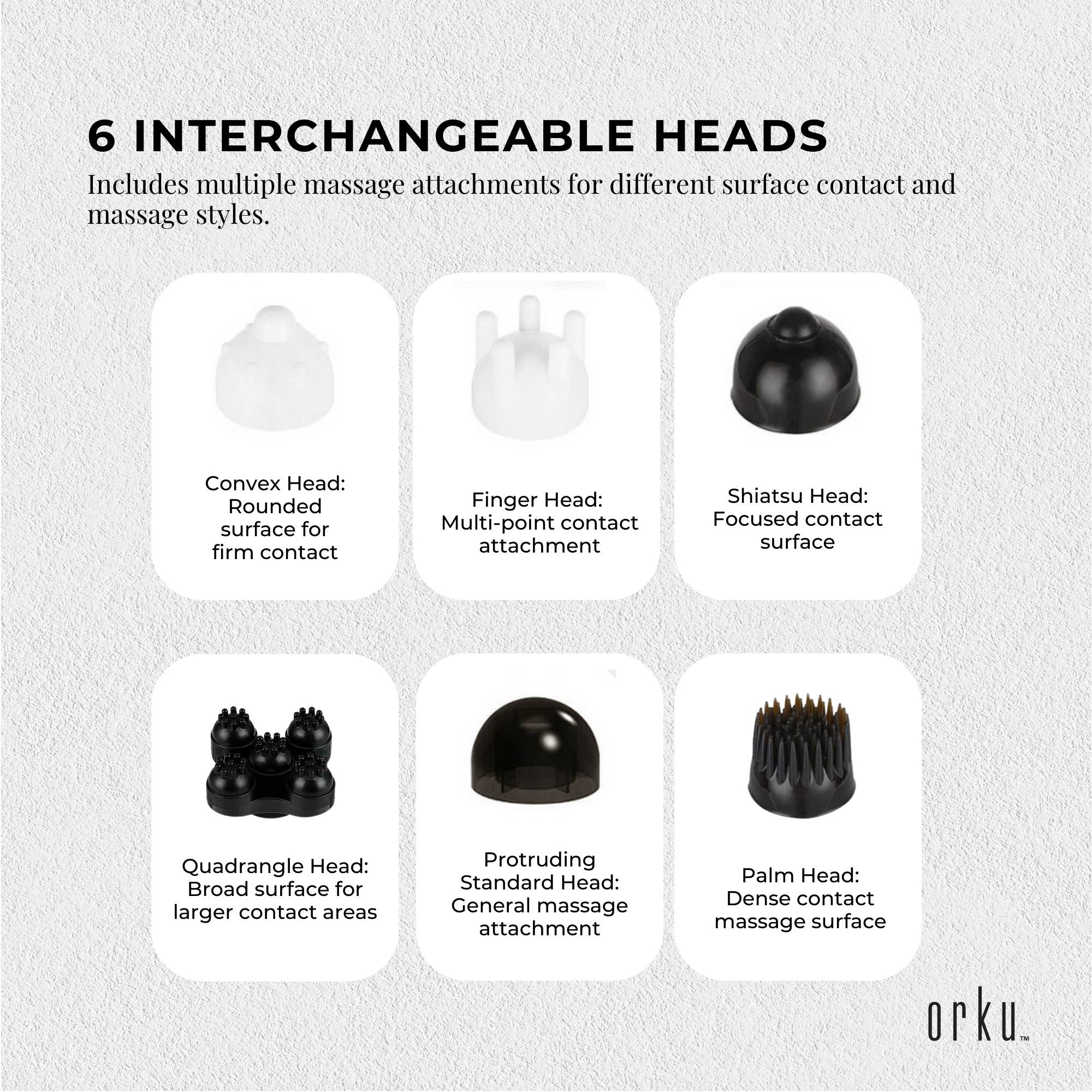 Orku Handheld Body Massager 6 Heads Adjustable Speed Neck Shoulder Back Legs Red V238-SUPDZ-32459224645712
