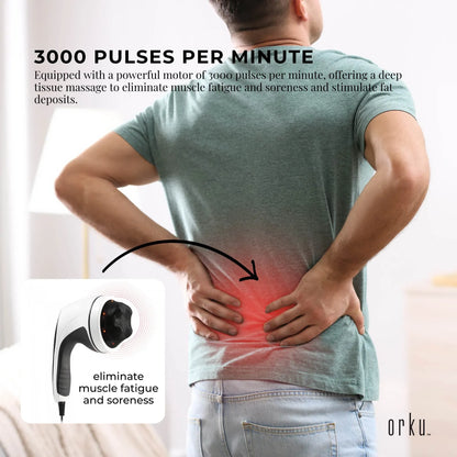 Orku Full Body Vibration Handheld Massager - 4 Heads Neck Shoulders Back Legs V238-SUPDZ-32465461117008