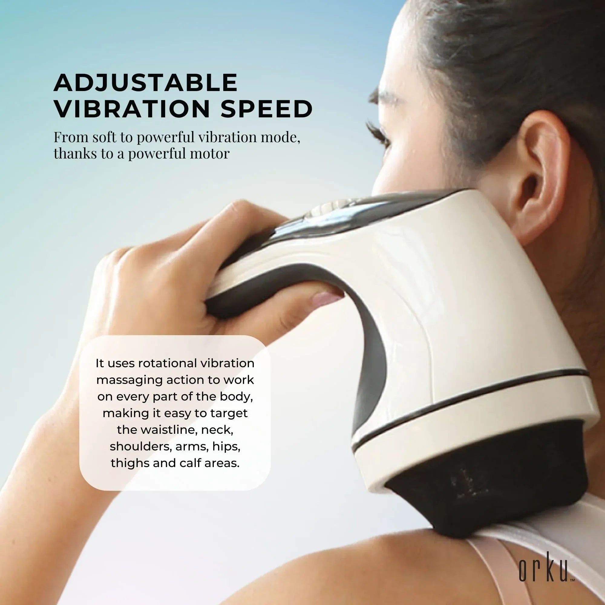 Orku Full Body Vibration Handheld Massager - 4 Heads Neck Shoulders Back Legs V238-SUPDZ-32465461117008