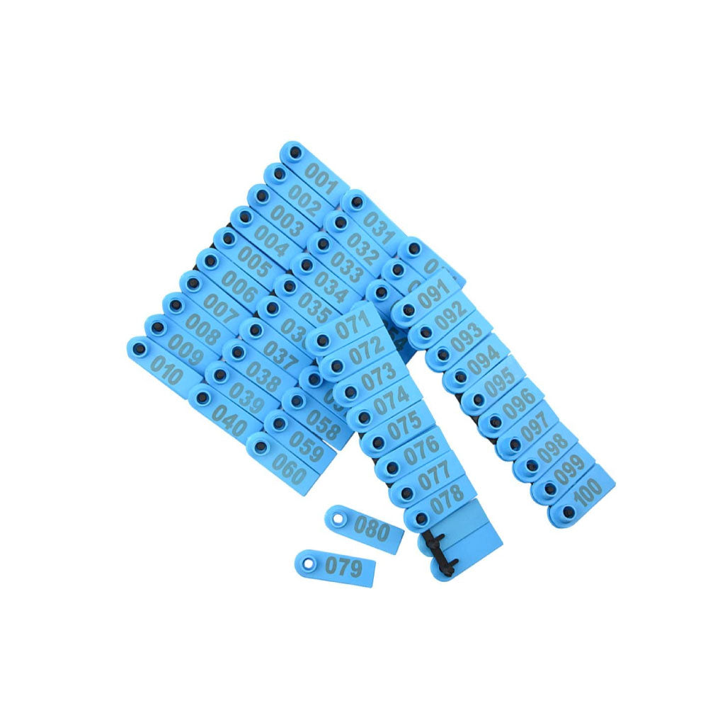 1-100 Cattle Number Ear Tags Set 5x2cm - Blue Small Cow Sheep Pig Livestock Label V238-SUPDZ-32496859611216