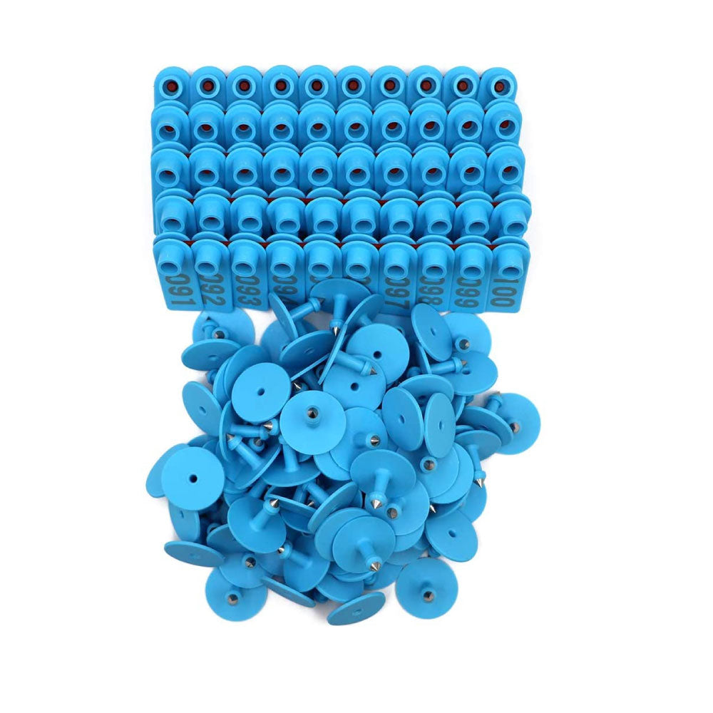1-100 Cattle Number Ear Tags Set 5x2cm - Blue Small Cow Sheep Pig Livestock Label V238-SUPDZ-32496859611216