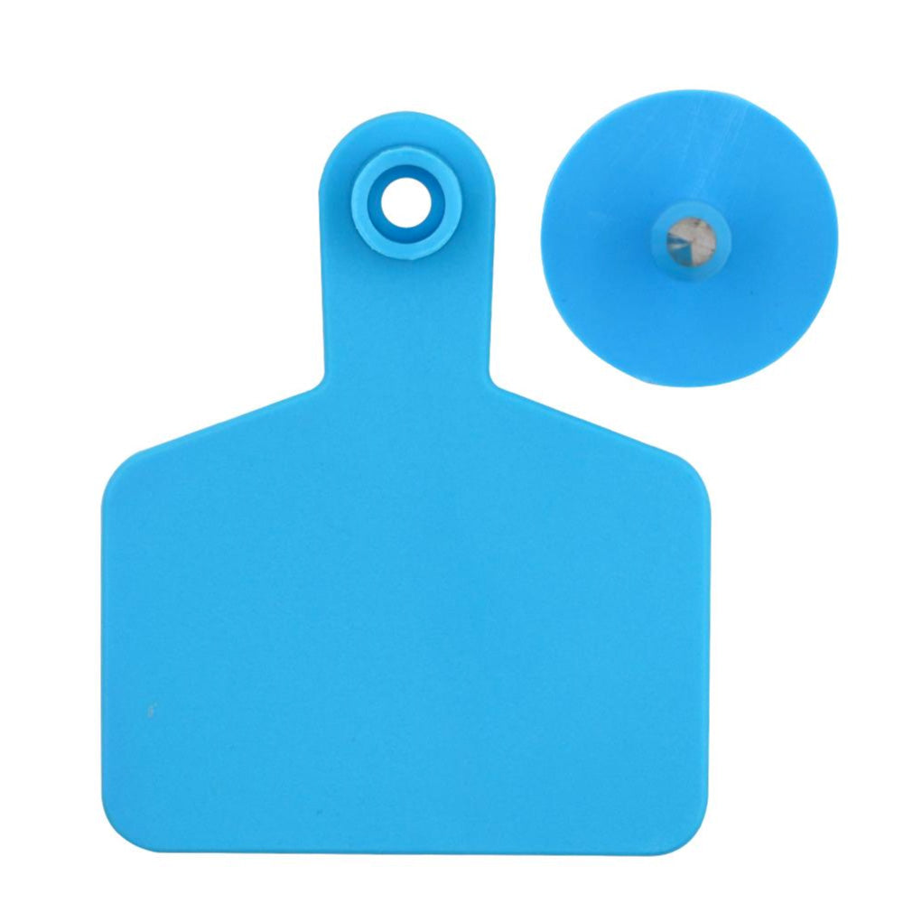 100x Cattle Ear Tags 6x7.5cm Set - Medium Blue Blank Cow Sheep Livestock Label V238-SUPDZ-32496978526288