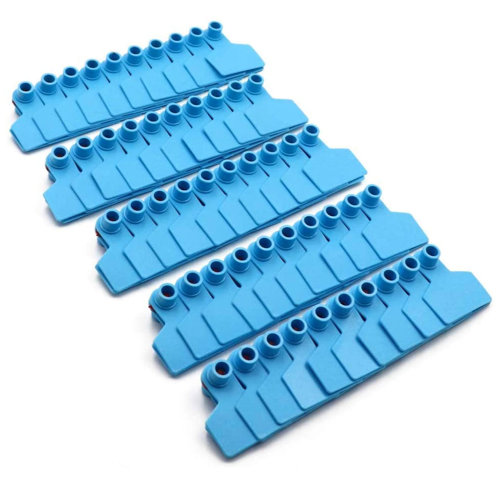 100x Cattle Ear Tags 5x4cm Set Cow Sheep Goat Blue Small Blank Livestock Label V238-SUPDZ-32497122476112