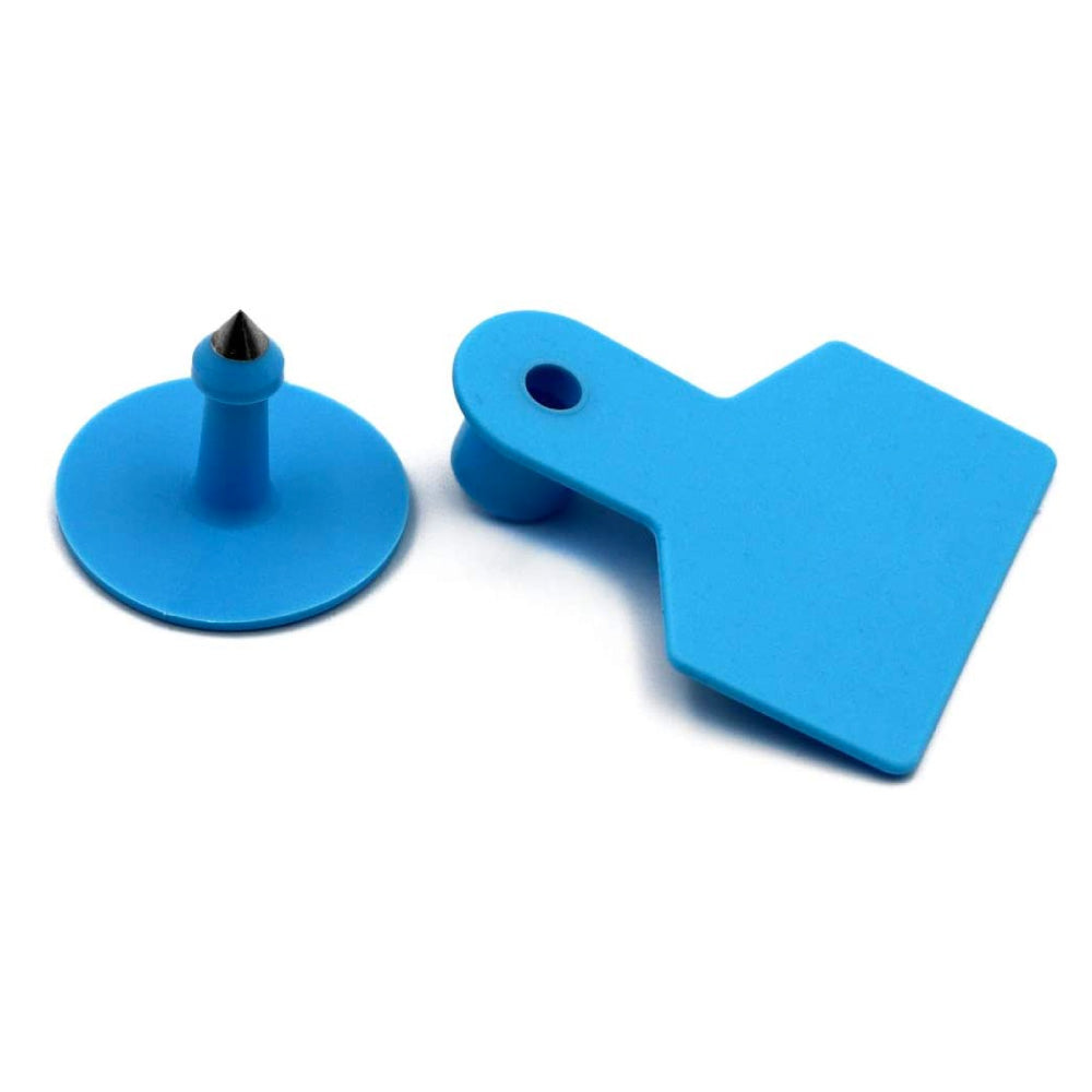 100x Cattle Ear Tags 5x4cm Set Cow Sheep Goat Blue Small Blank Livestock Label V238-SUPDZ-32497122476112