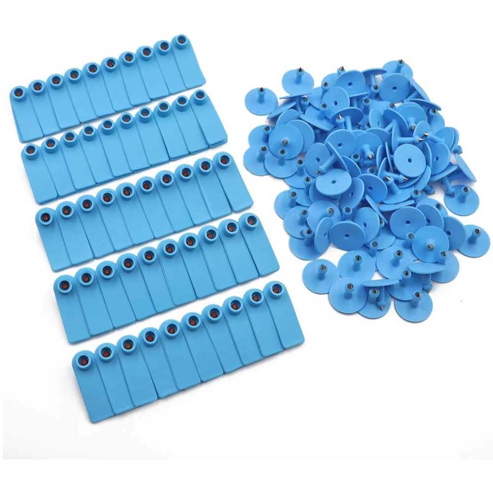 100x Cattle Ear Tags 5x2cm Set - Small Blue Cow Sheep Pig Blank Livestock Labels V238-SUPDZ-32497252302928