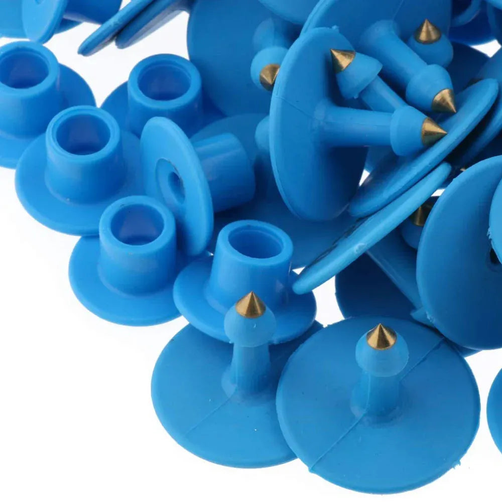1-100 Cattle Number Ear Tags Set - Round Blue Pig Sheep Goat Livestock Labels V238-SUPDZ-32497318363216