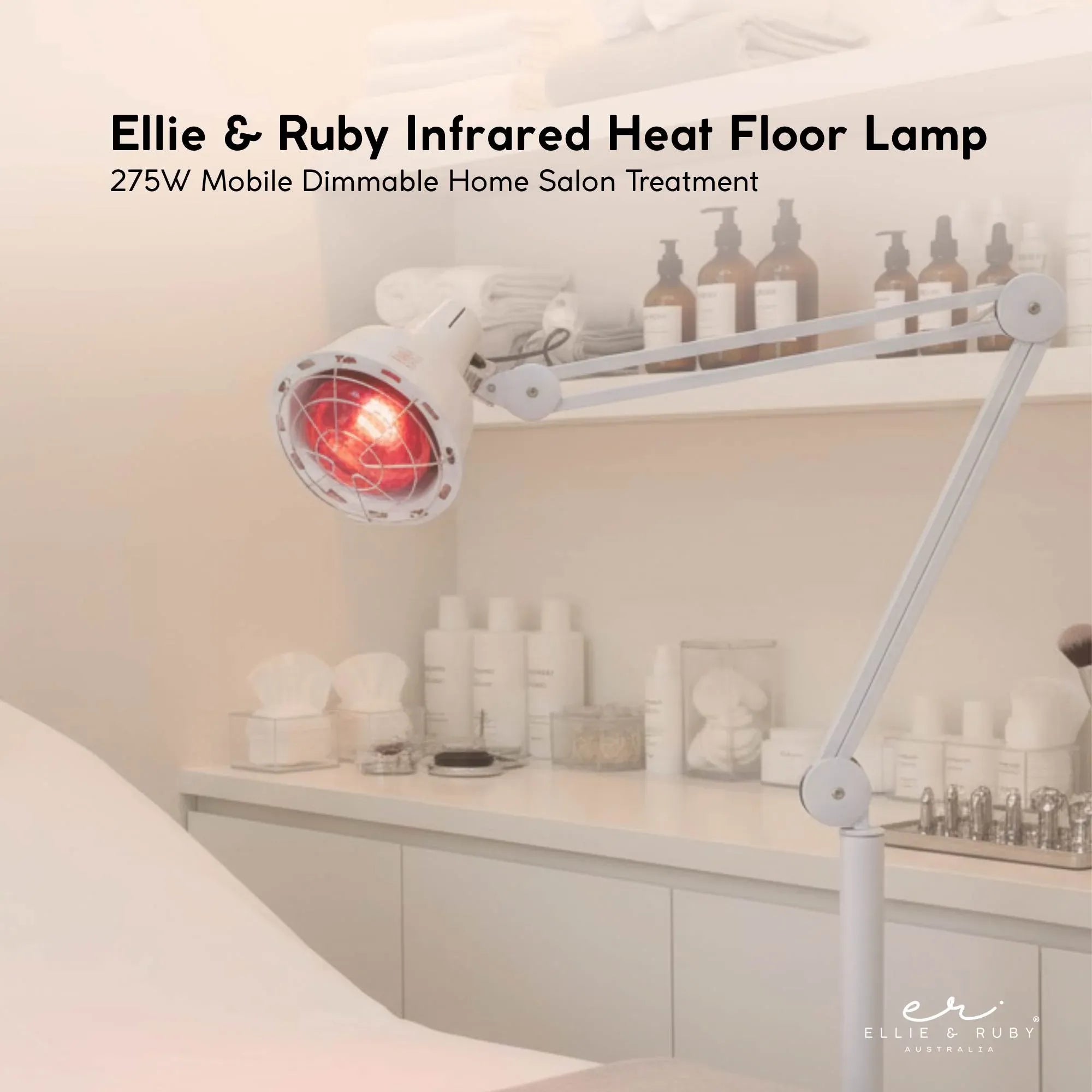 Ellie & Ruby Infrared Heat Floor Lamp 275W Mobile Dimmable Home Salon Treatment V238-SUPDZ-32546023997520