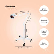 Ellie & Ruby Infrared Heat Floor Lamp 275W Mobile Dimmable Home Salon Treatment V238-SUPDZ-32546023997520