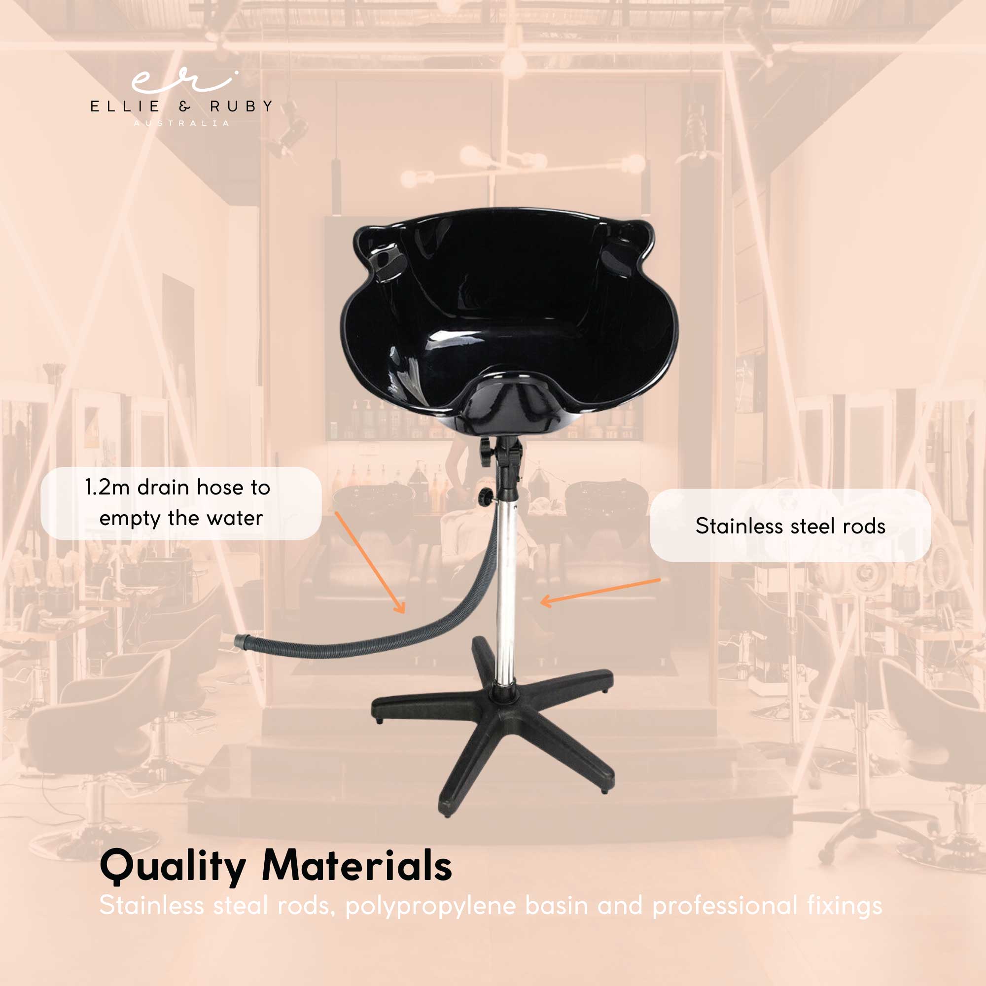 Ellie & Ruby Large Portable Hairdressing Salon Basin Hair Washing Deep Sink Bowl V238-SUPDZ-32549976899664