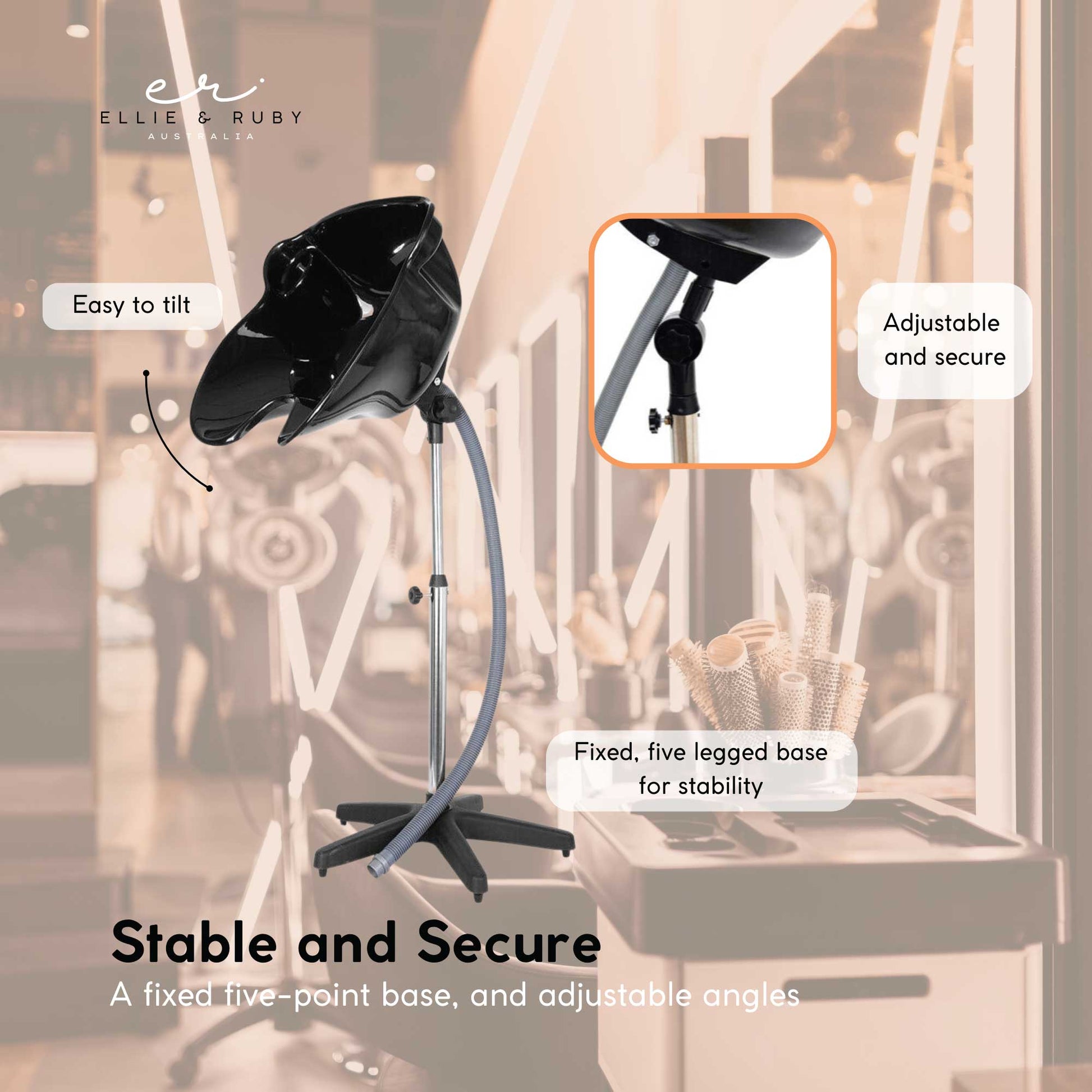 Ellie & Ruby Large Portable Hairdressing Salon Basin Hair Washing Deep Sink Bowl V238-SUPDZ-32549976899664