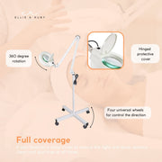 Ellie & Ruby 5x Magnifying Floor Lamp - Glass Lens Light and Wheeled Stand White V238-SUPDZ-32555753832528