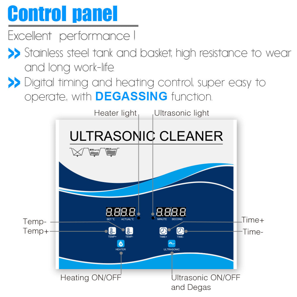 6.5L Digital Ultrasonic Cleaner Jewelry Ultra Sonic Bath Degas Parts Cleaning V238-SUPDZ-32577180500048