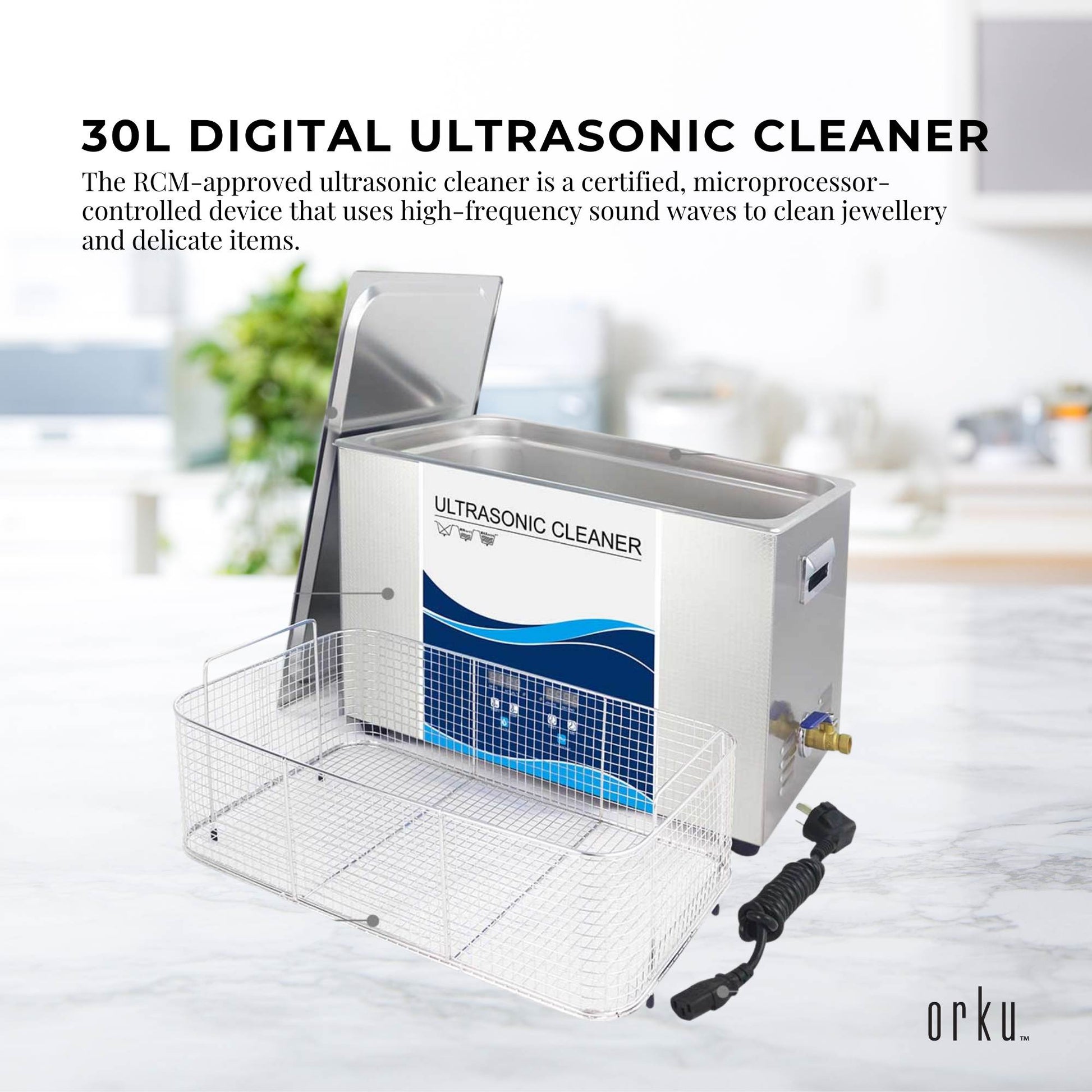 30L Digital Ultrasonic Cleaner Jewelry Ultra Sonic Bath Degas Parts Cleaning V238-SUPDZ-32577203339344