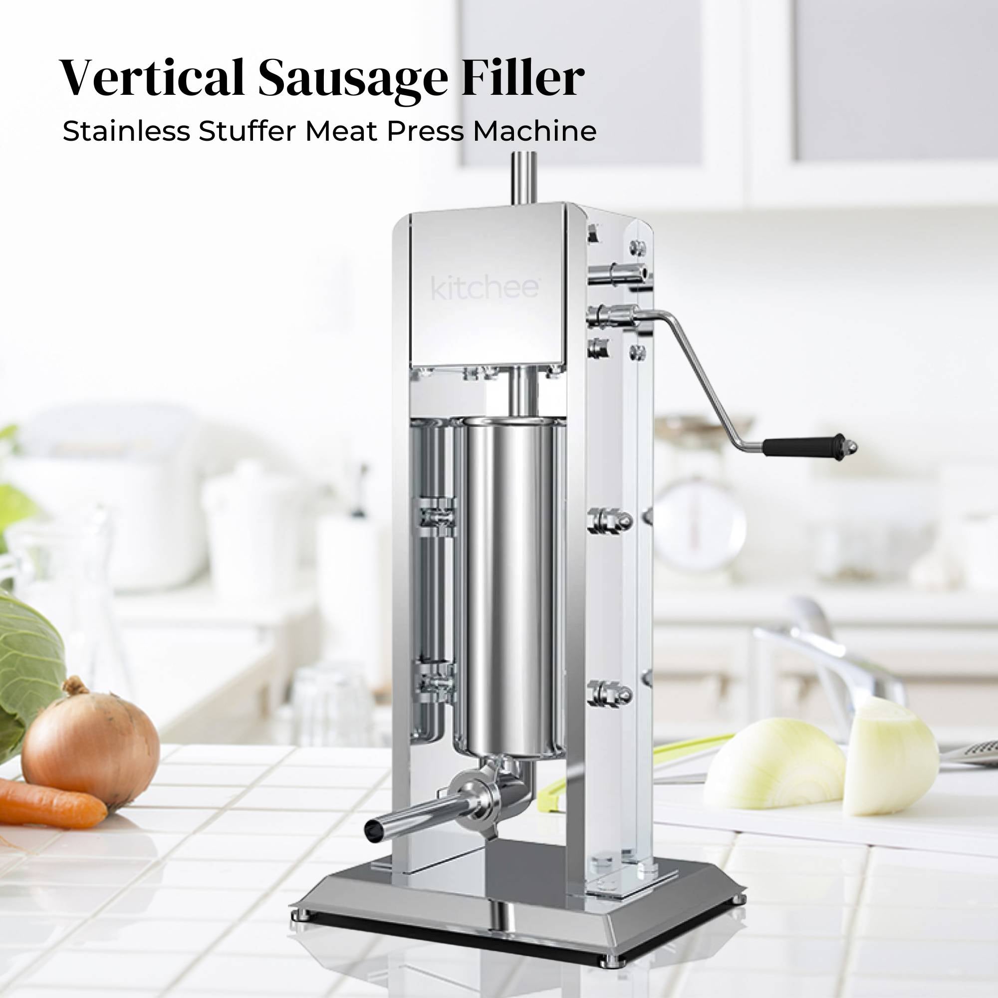 Kitchee 3L Manual Vertical Sausage Filler - Stainless Stuffer Meat Press Machine V238-SUPDZ-32652019761232