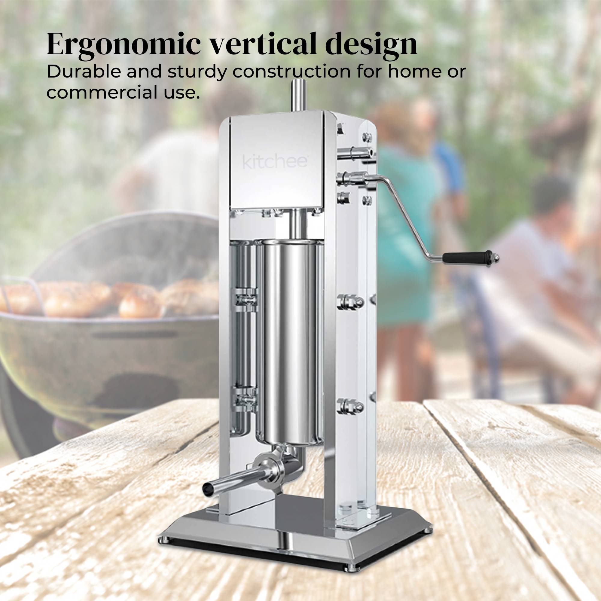 Kitchee 3L Manual Vertical Sausage Filler - Stainless Stuffer Meat Press Machine V238-SUPDZ-32652019761232