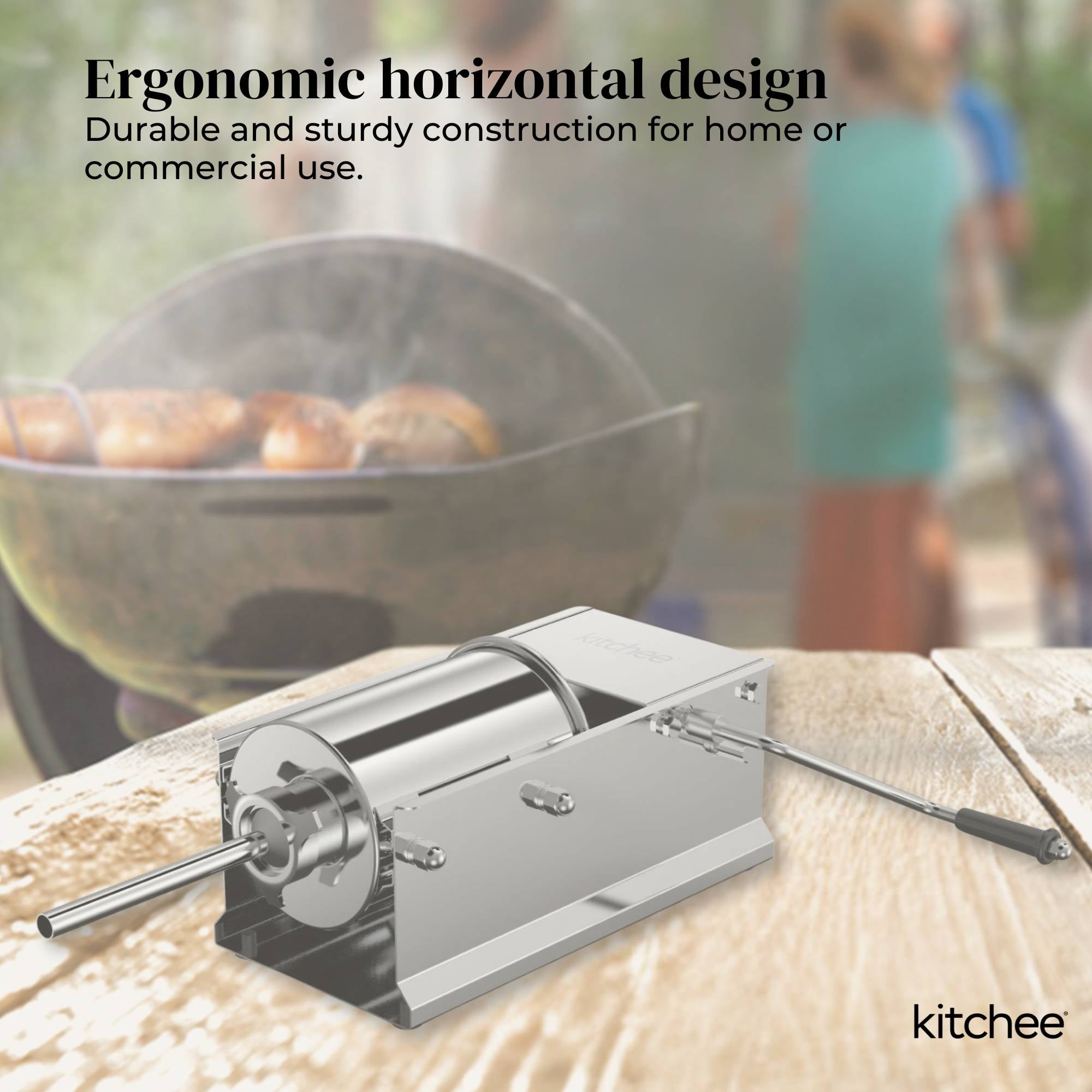 Kitchee 7L Manual Horizontal Sausage Filler - Stainless Stuffer Meat Press Machine V238-SUPDZ-32653381009488