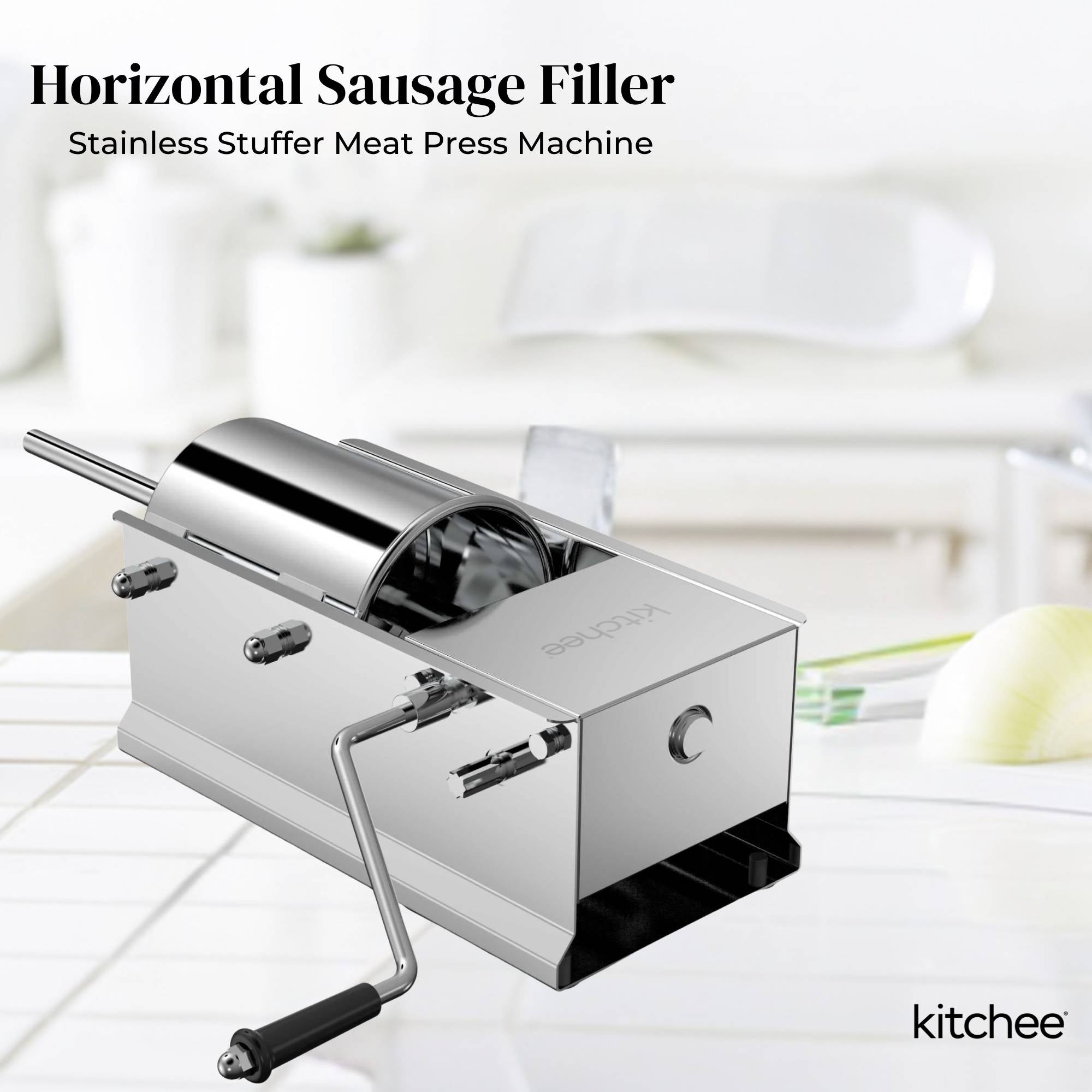 Kitchee 7L Manual Horizontal Sausage Filler - Stainless Stuffer Meat Press Machine V238-SUPDZ-32653381009488