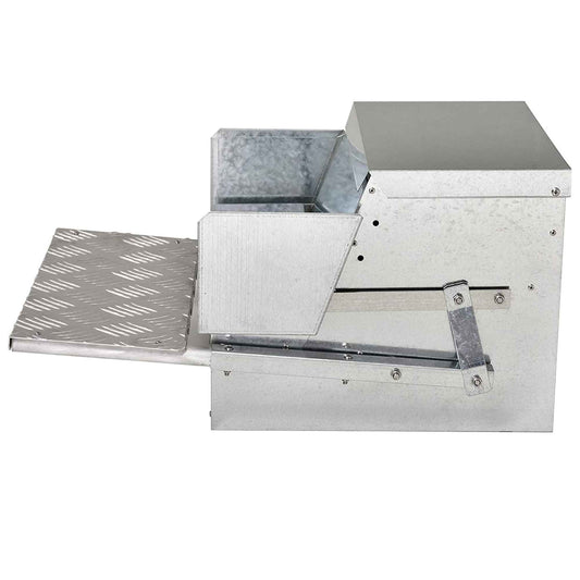 9kg Automatic Chook Chicken Feeder Poultry Auto Treadle Aluminium Metal Feeders V238-SUPDZ-32677339627600