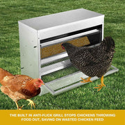 10kg Automatic Chook Chicken Feeder Poultry Auto Treadle Galvanised Metal Coop V238-SUPDZ-32677373771856