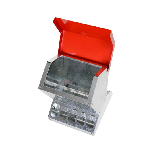 10kg Automatic Chook Chicken Feeder Poultry Auto Trough Galvanised Metal Feeders V238-SUPDZ-32677569101904