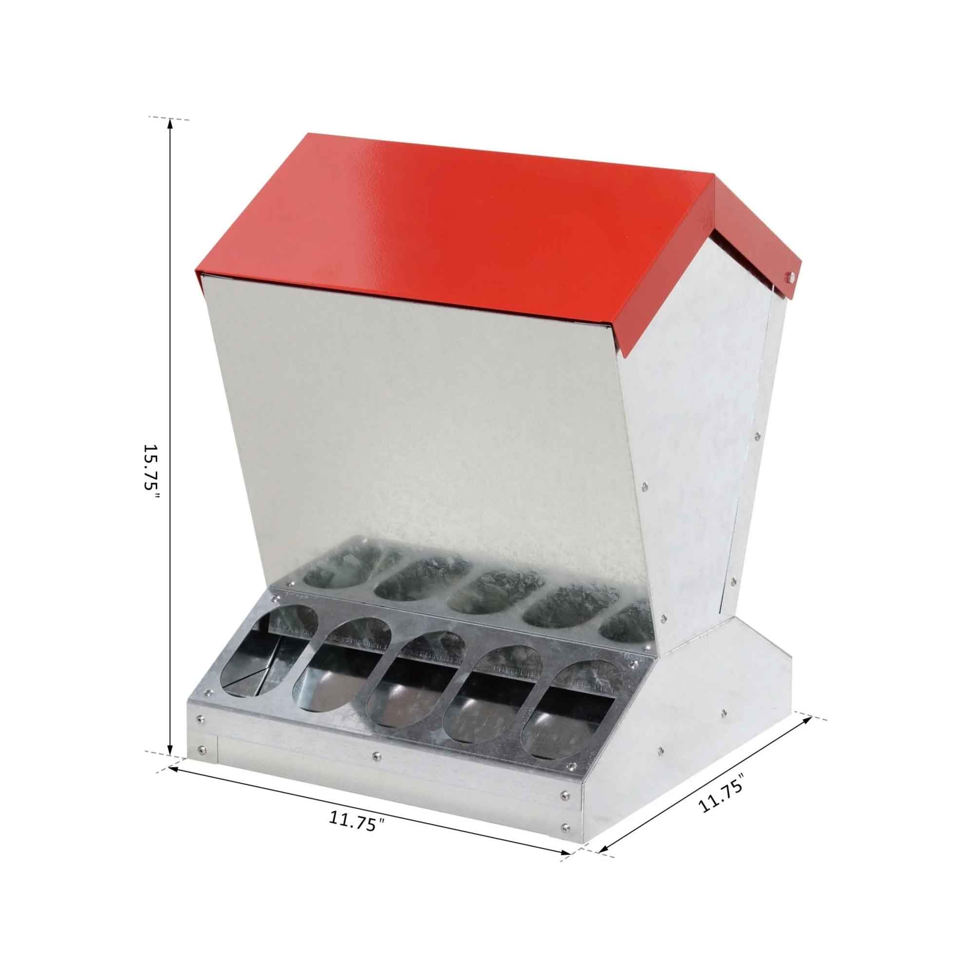 10kg Automatic Chook Chicken Feeder Poultry Auto Trough Galvanised Metal Feeders V238-SUPDZ-32677569101904