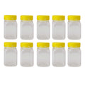 10x 500g Plastic Honey Jars + Lids - Square Clear Food Grade Packaging Containers V238-SUPDZ-32706744811600