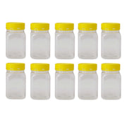 10x 500g Plastic Honey Jars + Lids - Square Clear Food Grade Packaging Containers V238-SUPDZ-32706744811600