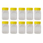 10x 500g Plastic Honey Jars + Lids - Square Clear Food Grade Packaging Containers V238-SUPDZ-32706744811600