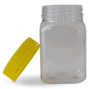 10x 500g Plastic Honey Jars + Lids - Square Clear Food Grade Packaging Containers V238-SUPDZ-32706744811600