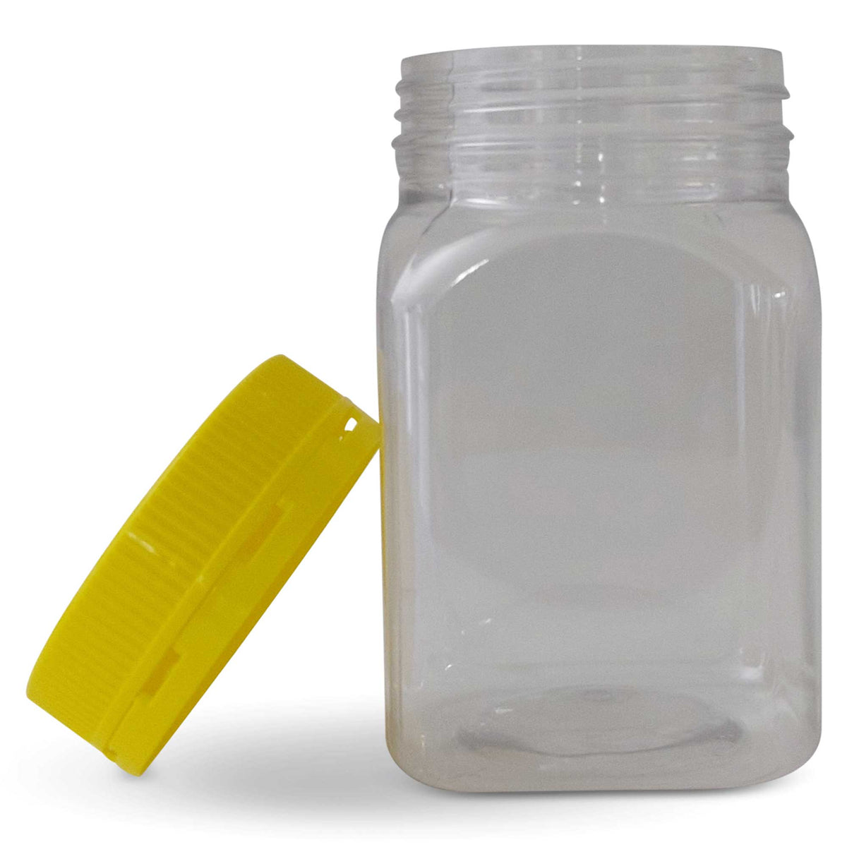 10x 500g Plastic Honey Jars + Lids - Square Clear Food Grade Packaging Containers V238-SUPDZ-32706744811600