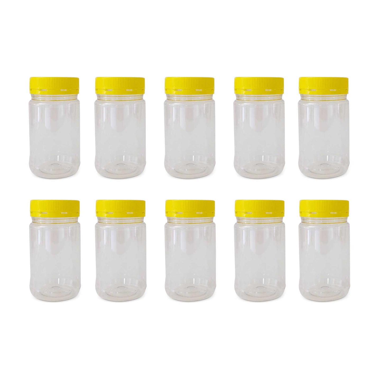 10x 500g Plastic Honey Jars + Lids - Round Clear Food Grade Packaging Containers V238-SUPDZ-32706778759248