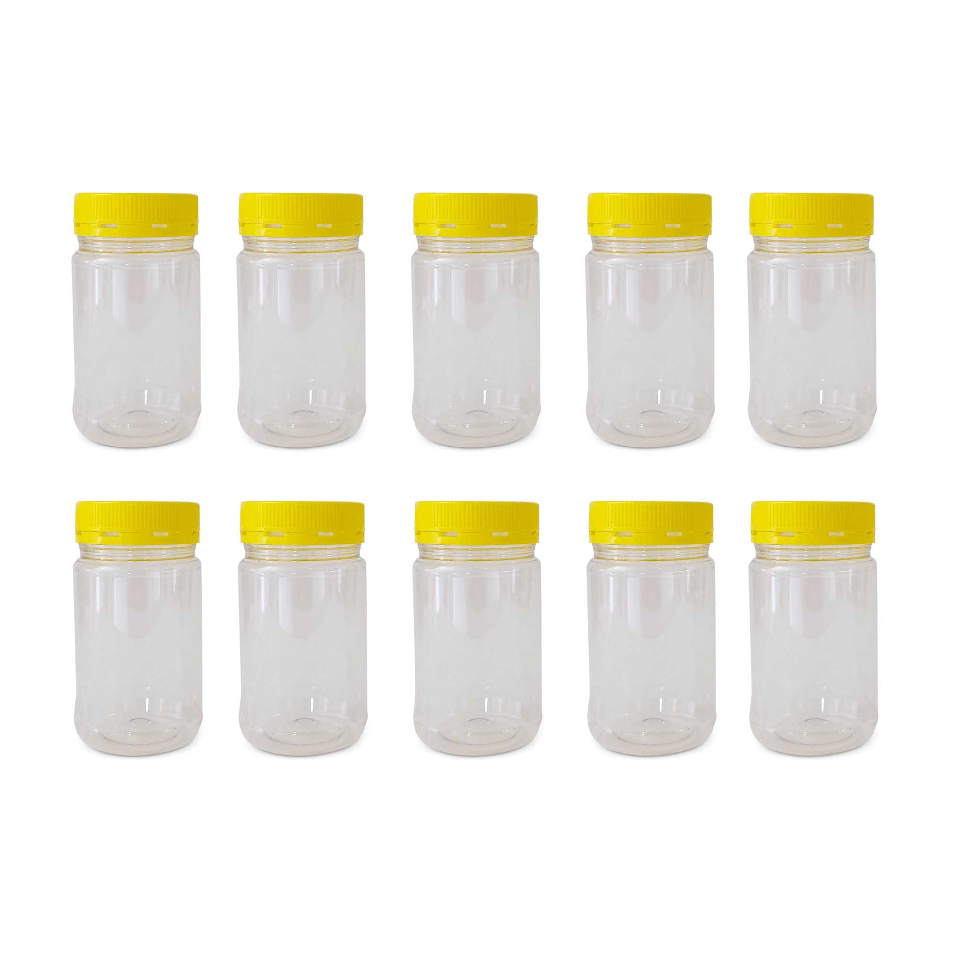 10x 500g Plastic Honey Jars + Lids - Round Clear Food Grade Packaging Containers V238-SUPDZ-32706778759248