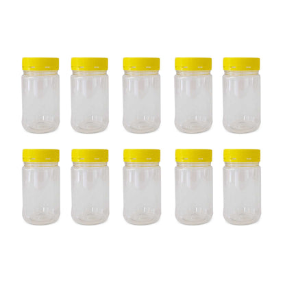 10x 500g Plastic Honey Jars + Lids - Round Clear Food Grade Packaging Containers V238-SUPDZ-32706778759248