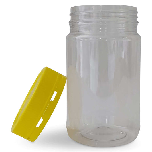 10x 500g Plastic Honey Jars + Lids - Round Clear Food Grade Packaging Containers V238-SUPDZ-32706778759248