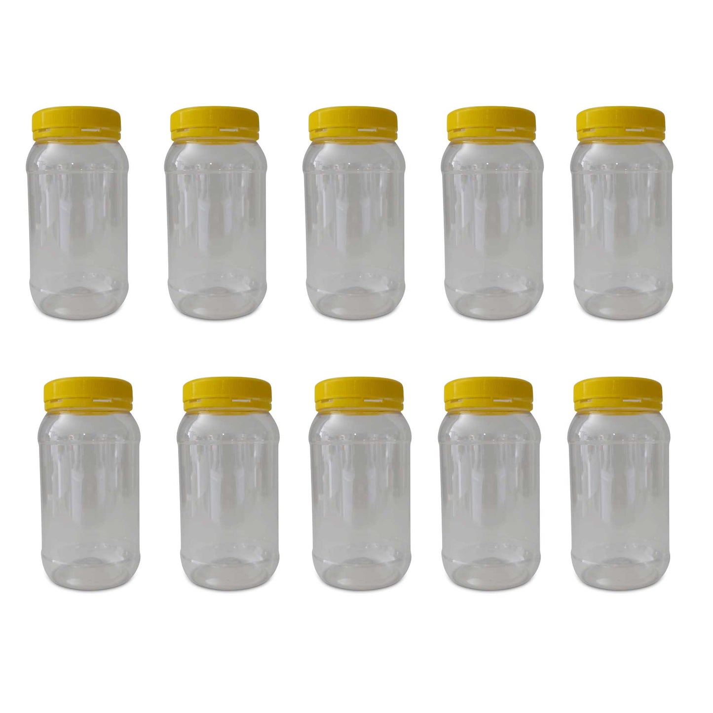 10x 1Kg Plastic Honey Jars + Lids - Round Clear Food Grade Packaging Containers V238-SUPDZ-32706820800592