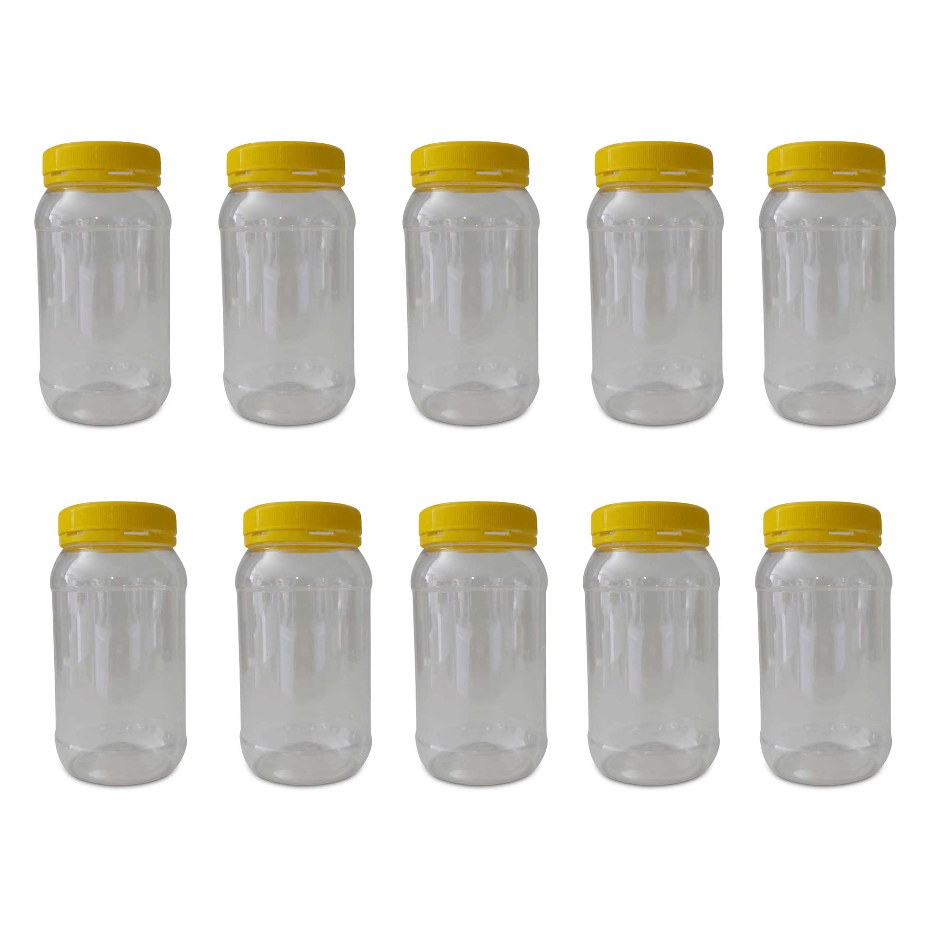 10x 1Kg Plastic Honey Jars + Lids - Round Clear Food Grade Packaging Containers V238-SUPDZ-32706820800592
