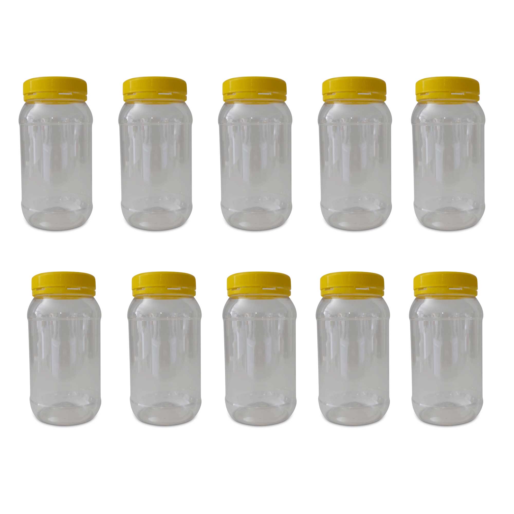 10x 1Kg Plastic Honey Jars + Lids - Round Clear Food Grade Packaging Containers V238-SUPDZ-32706820800592