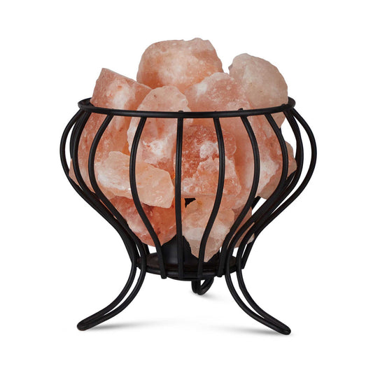 12W 12V Himalayan Pink Salt Lamp - Bud Iron Basket Rock Crystal Light Bulb On/Off Switch V238-SUPDZ-32767554420816