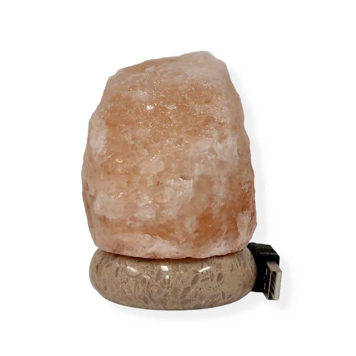 USB Himalayan Salt Lamp - Mini Natural Rock Shape Pink Crystal Rock Marble Light V238-SUPDZ-32768104006