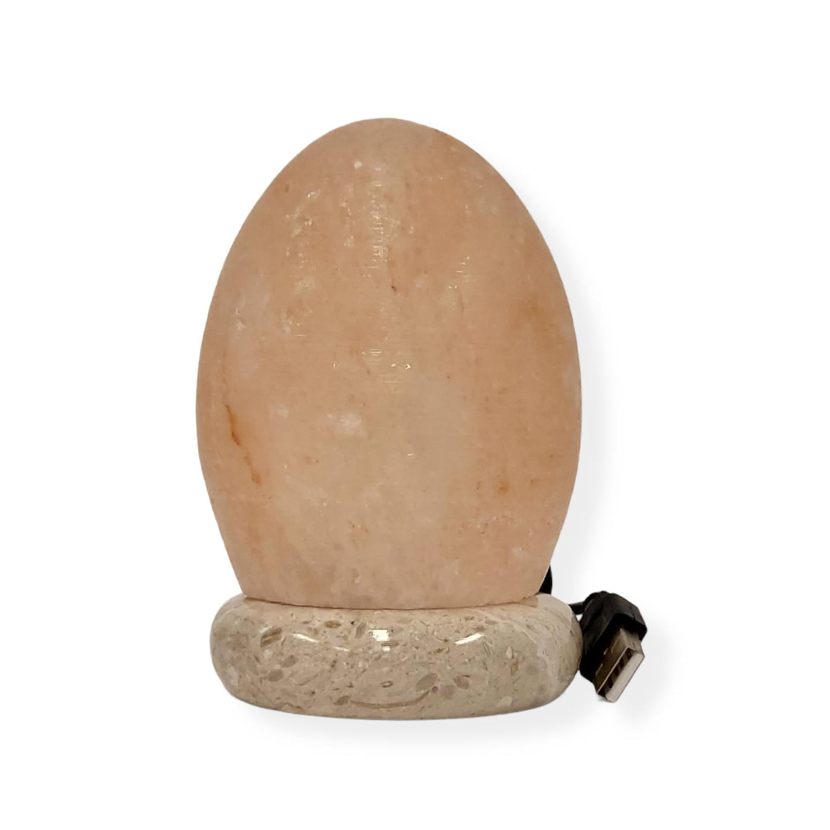 USB Himalayan Salt Lamp - Egg Cone Carved Shape Pink Crystal Rock LED Light V238-SUPDZ-32768357958