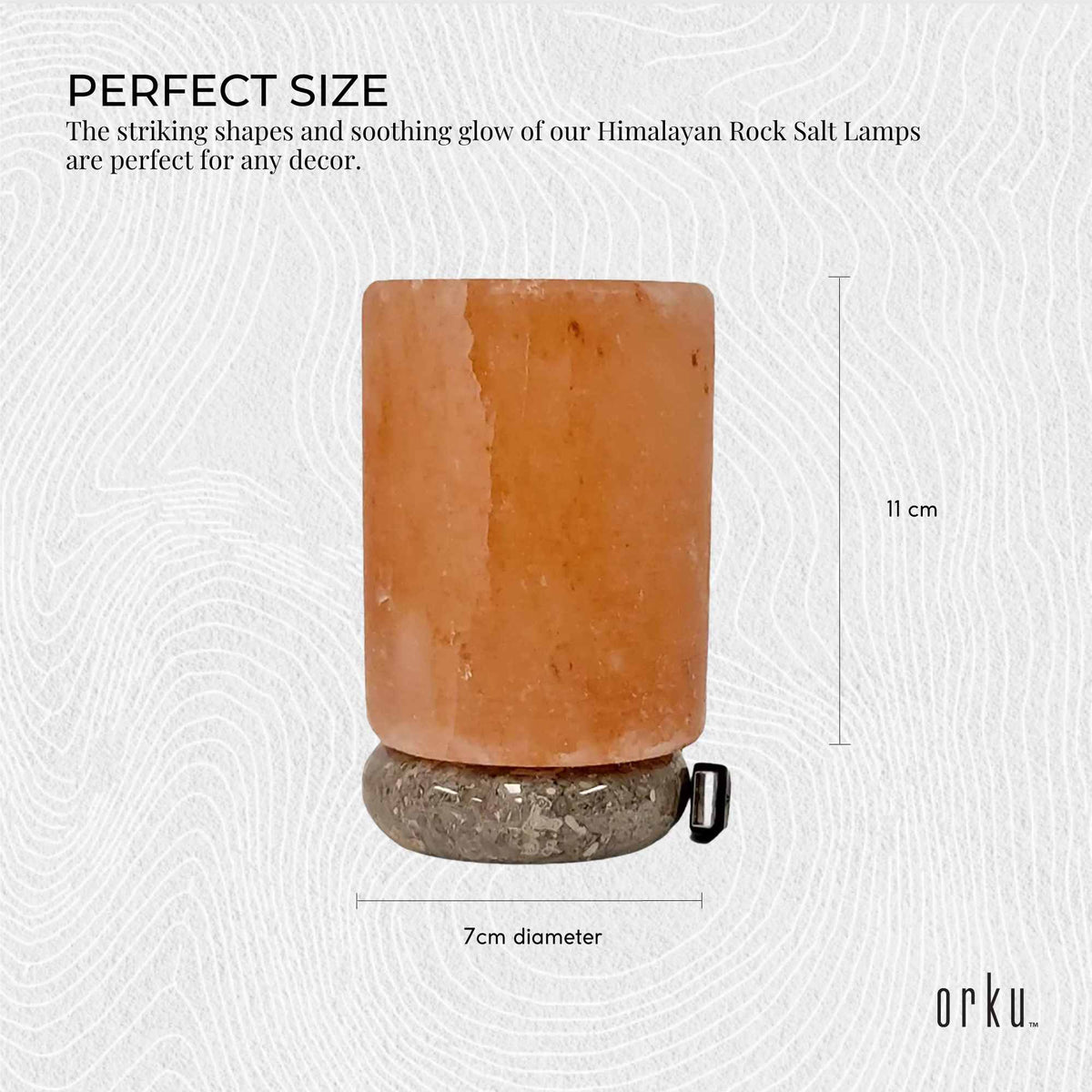 USB Himalayan Salt Lamp - Cylinder Carved Shape Pink Crystal Rock LED Light V238-SUPDZ-32768384198
