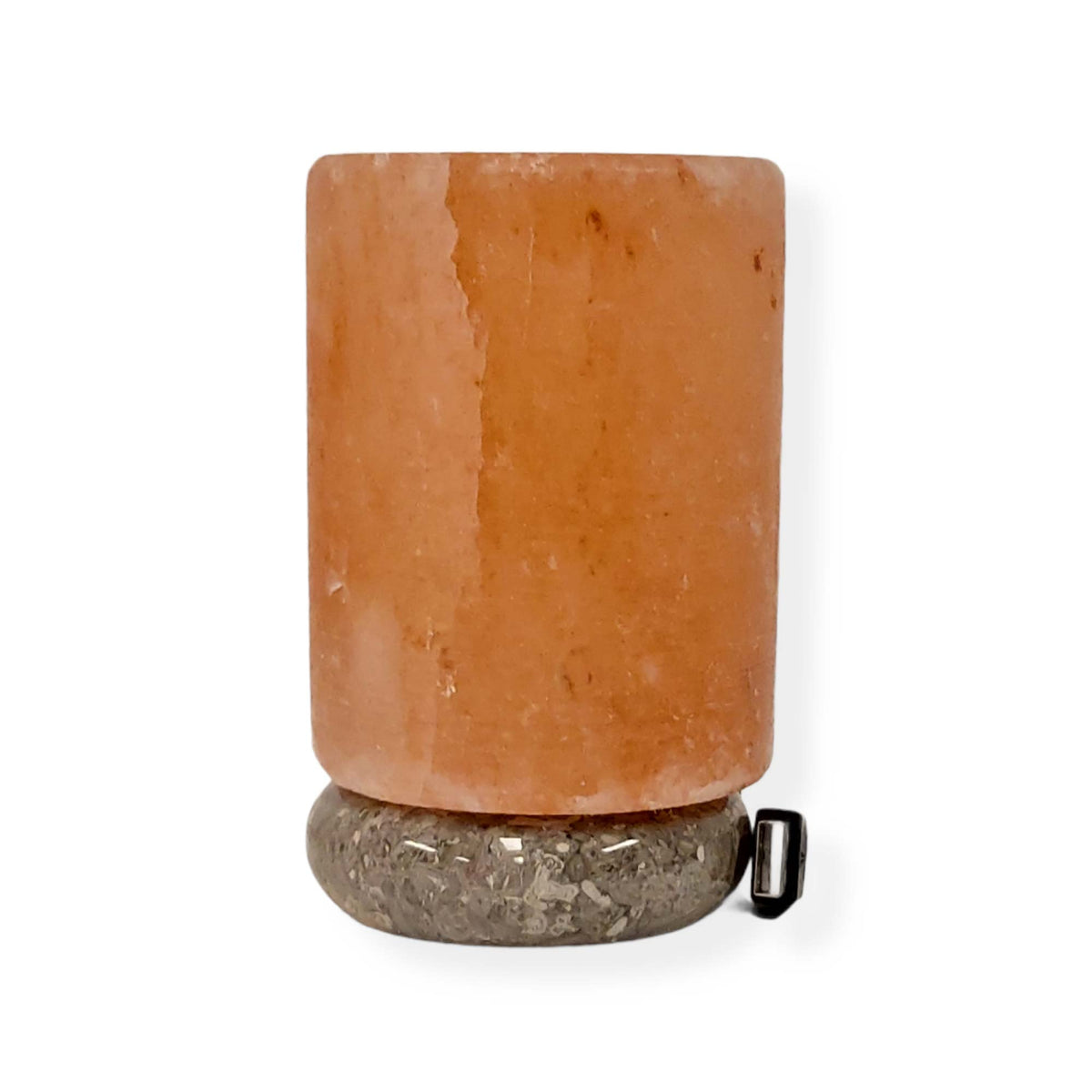 USB Himalayan Salt Lamp - Cylinder Carved Shape Pink Crystal Rock LED Light V238-SUPDZ-32768384198