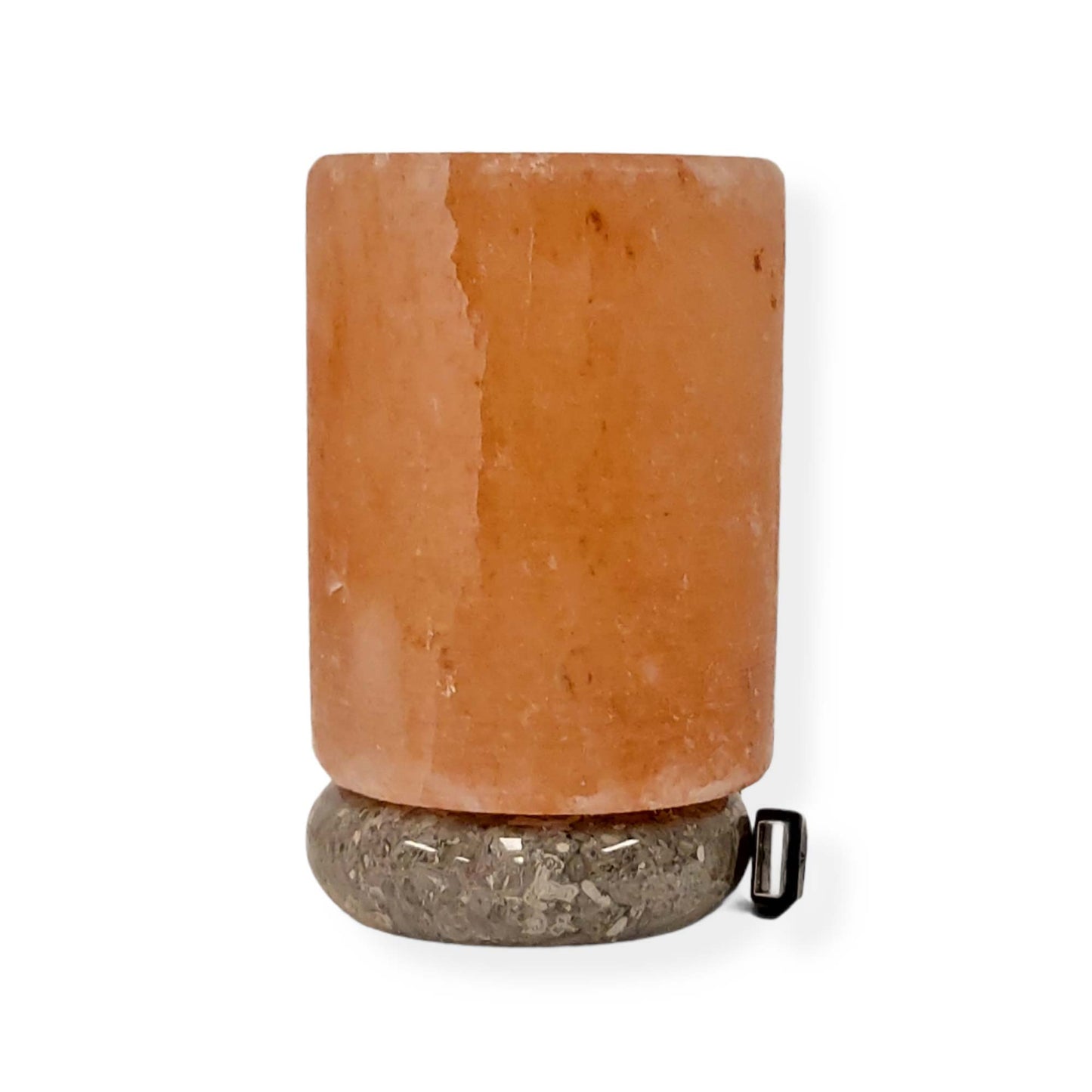 USB Himalayan Salt Lamp - Cylinder Carved Shape Pink Crystal Rock LED Light V238-SUPDZ-32768384198