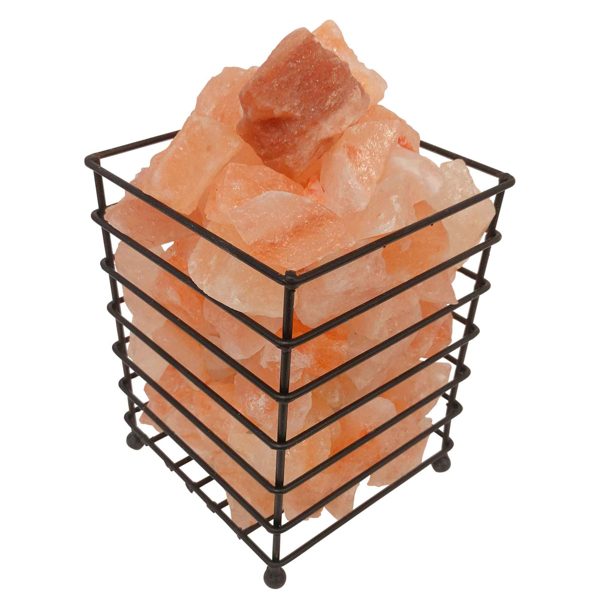 12V 12W Rectangle Iron Basket Himalayan Pink Salt Lamp Rock Crystal Bulb On/Off V238-SUPDZ-32769954971728