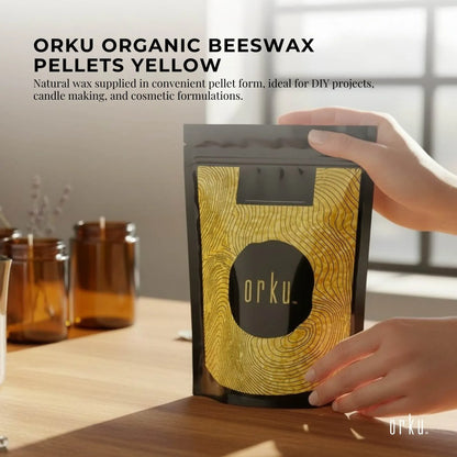 Orku 2Kg Organic Beeswax Pellets Yellow - Cosmetic Grade Pure Bees Wax Pastilles V238-SUPDZ-32851856195664