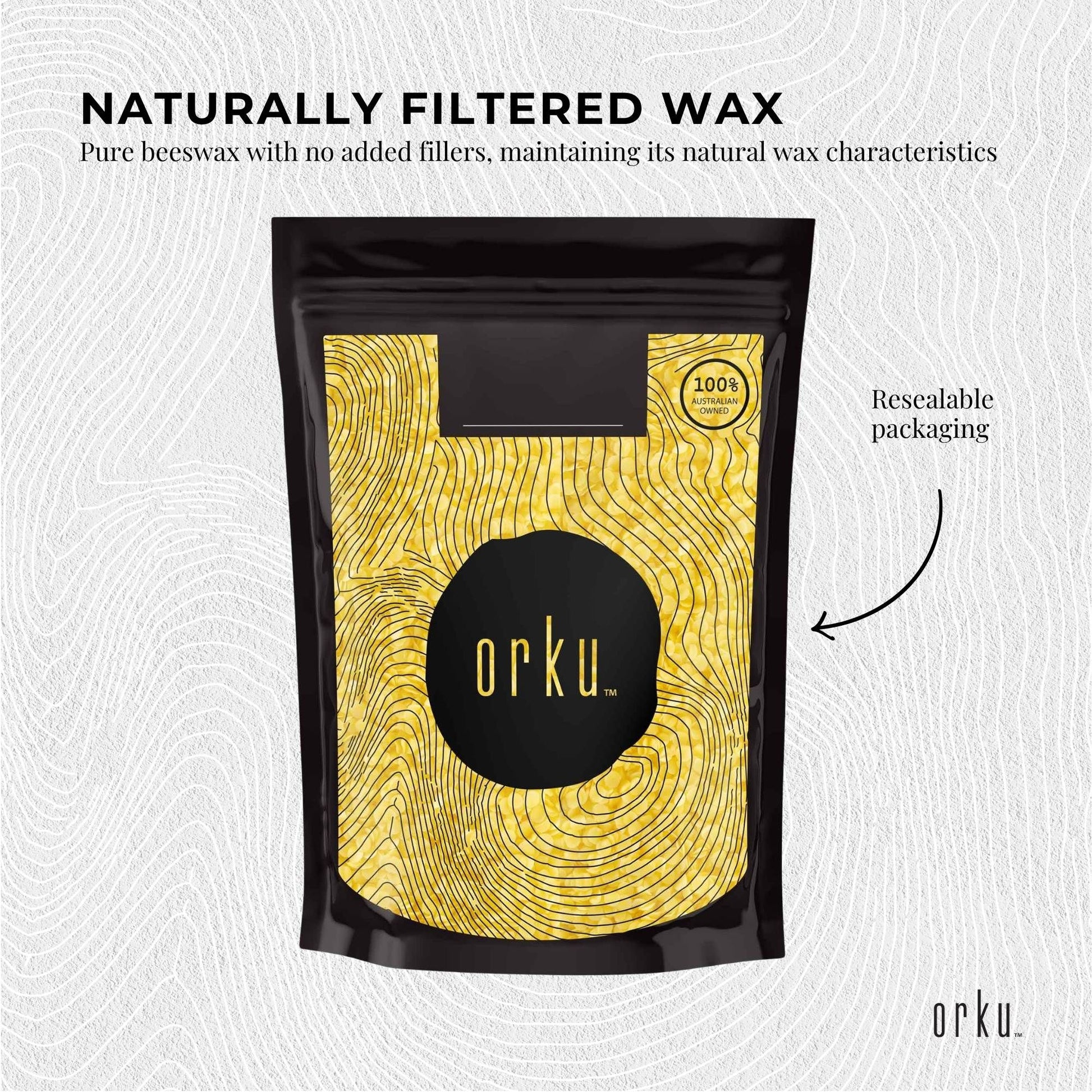 Orku 2Kg Organic Beeswax Pellets Yellow - Cosmetic Grade Pure Bees Wax Pastilles V238-SUPDZ-32851856195664